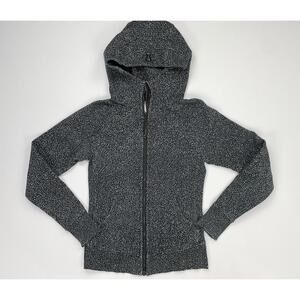 LULULEMON Scuba Hoodie Women’s Black Frozen Fizz Full Zip Sweatshirt Size 4